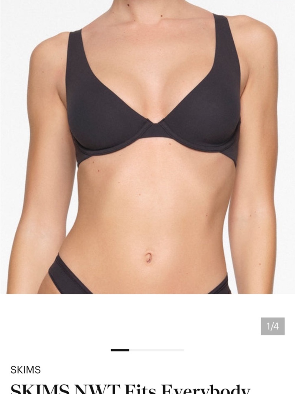 SKIMS Fits Everybody Underwire High apex bra in onyx
